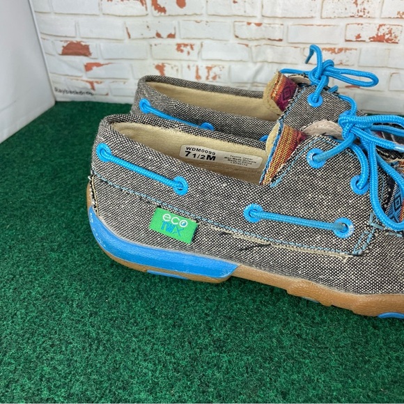 Twisted X Aztec Print Driving Moc Boat Shoes - Picture 3 of 11